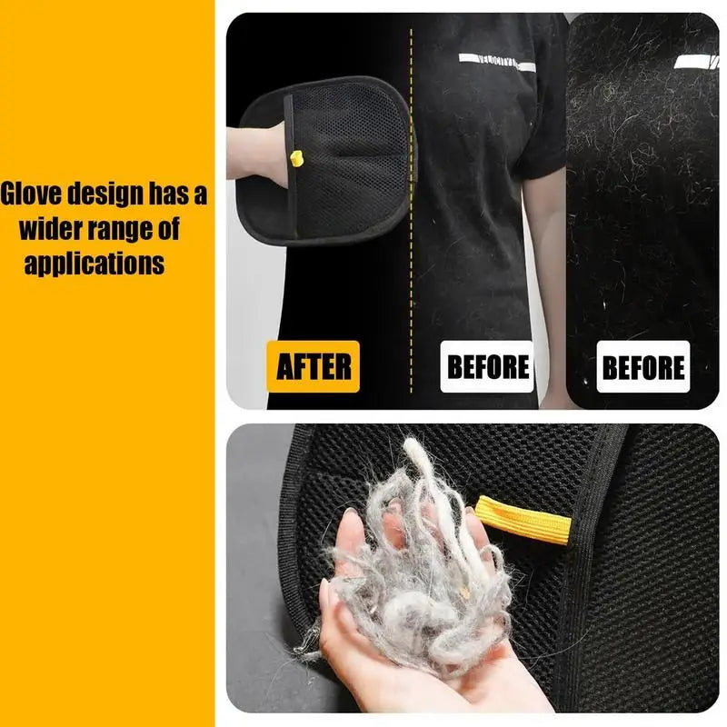 Pet Hair Removal Tool Reusable Static Removal Gloves Double-Sided Grooming Gloves for Pets Removes Pet Fur Hair for Carpets